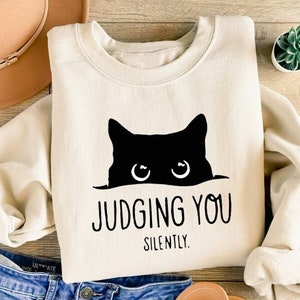 Sweat-shirt pour chat, sweat-shirt pour chat mignon, chemise pour chat noir, sweat-shirt pour chat furtif, sweat-shirt drôle pour femmes, cadeaux pour les amoureux des chats, sweat-shirt pour maman de chat