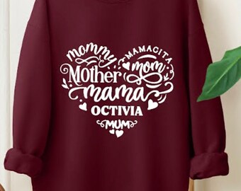 Personalized Mama Sweatshirt , Mothers Day Gift, Birthday Gift for Mom, New Mom Gift, Minimalist Cool Mom Sweater