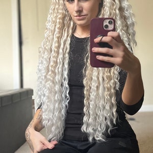 30 inch or 22 inch curly dreadlock blonde/platinum blonde