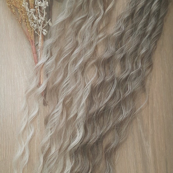 30 inch (76 cm) curly dreadlock ombré brown/blonde