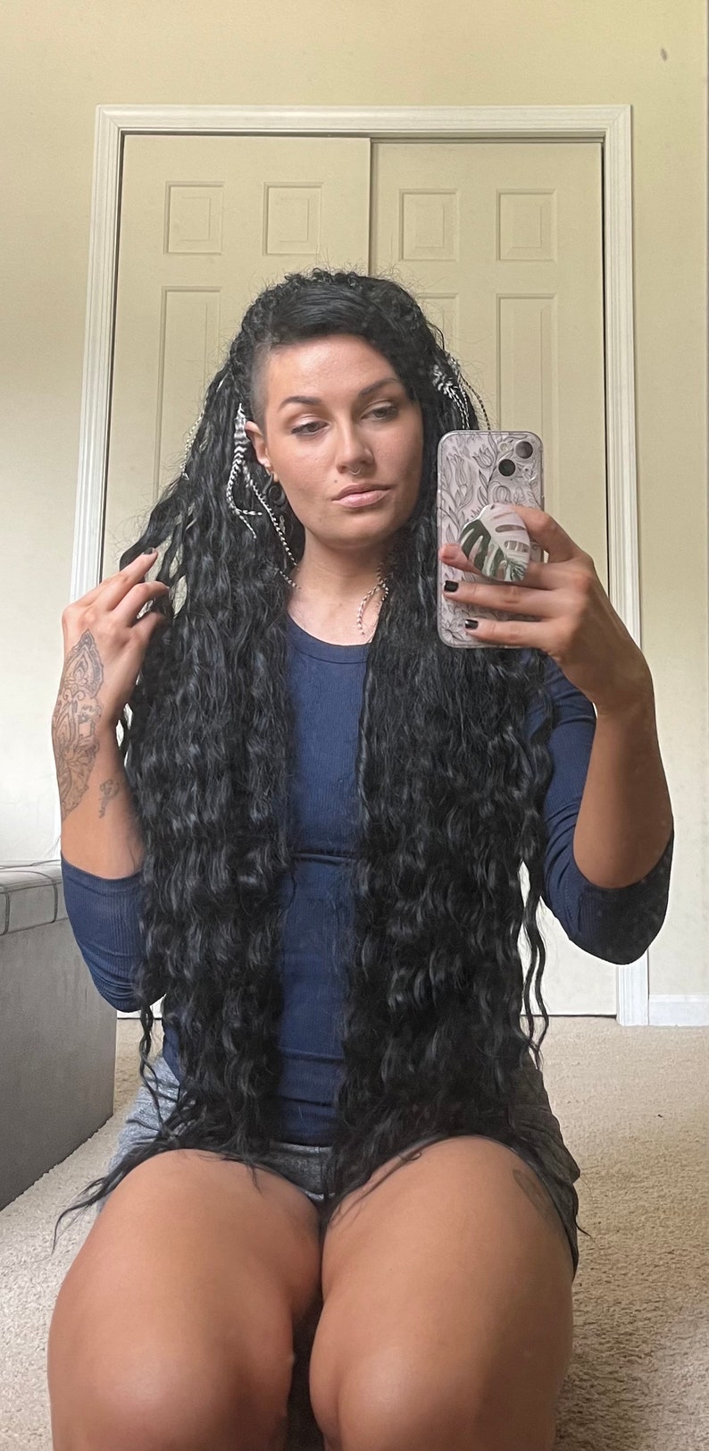 30 inch 76 cm curly dreadlock black/ebony image 1