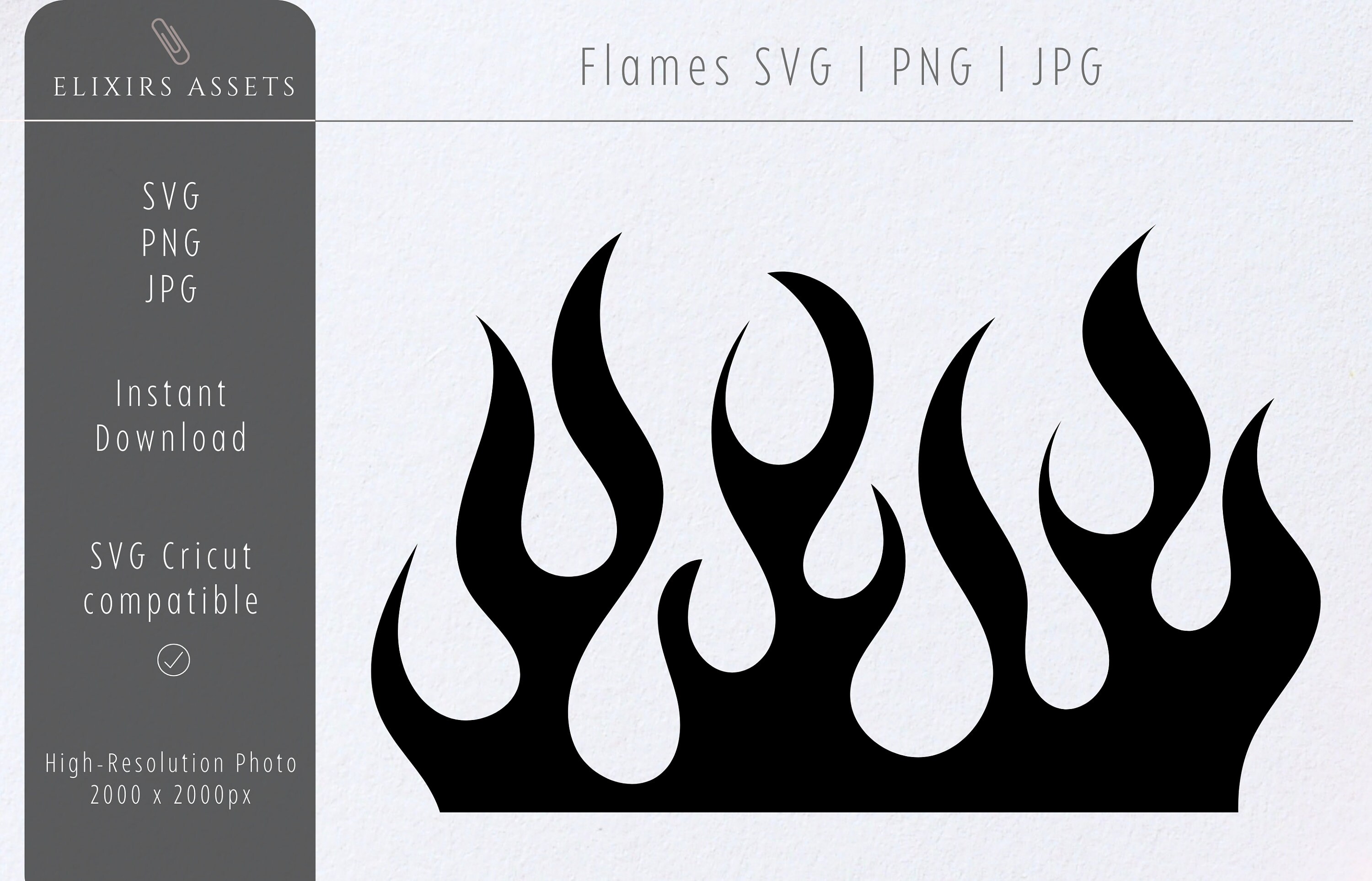 Flame SVG Flame Clipart Flame Cut File Vector Clipart Cricut Silhouette ...