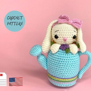 Crochet bunny pattern, spring  crochet pattern, amigurumi rabbit.