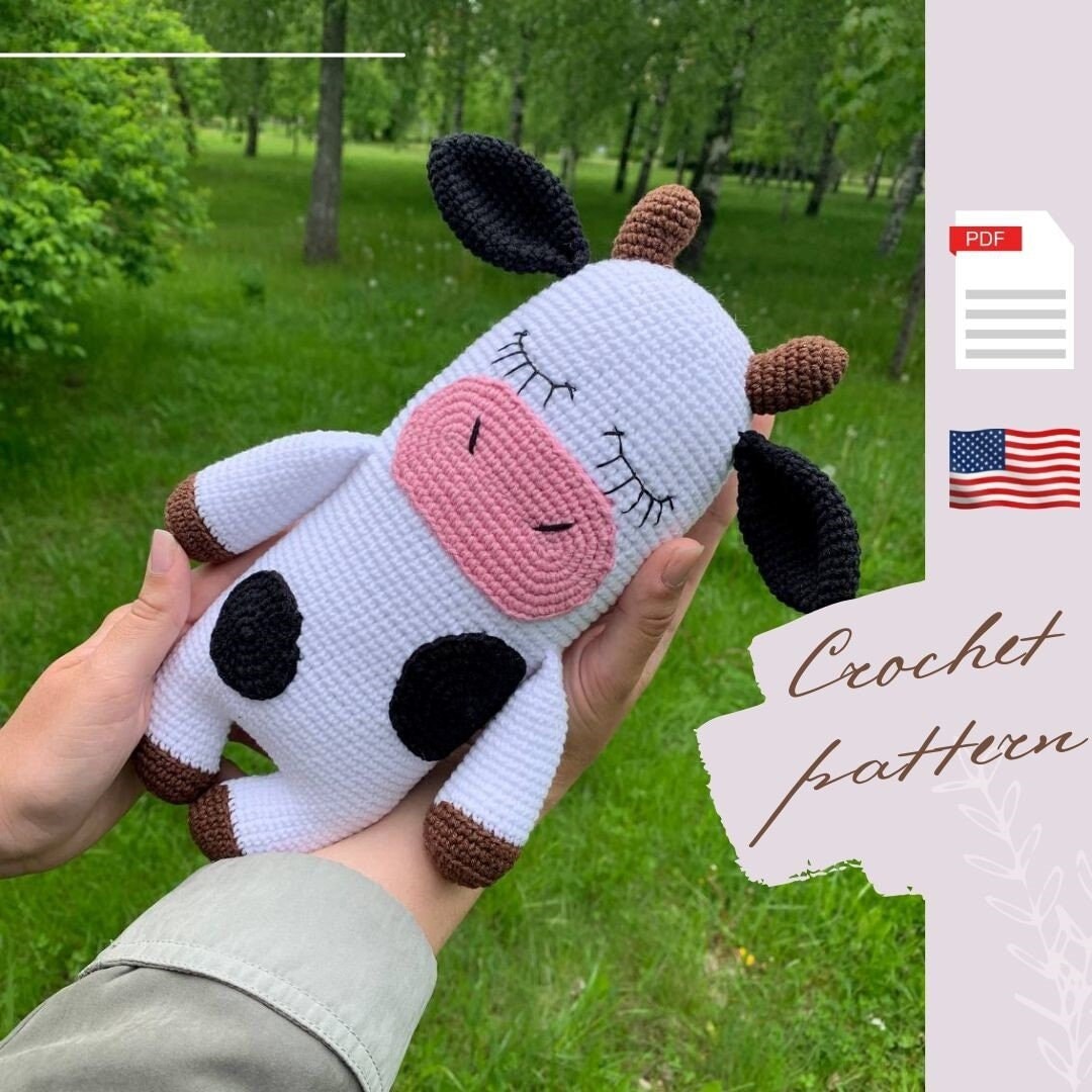Amigurumi Easy Pattern Crochet Cow Pattern Crochet Animals Etsy