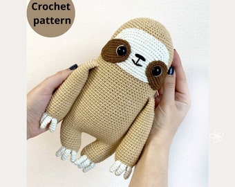 Sloth crochet pattern, crochet toy pattern, cute amigurumi pattern.