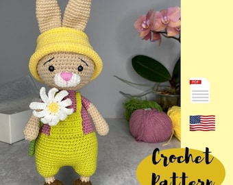 Easter crochet pattern, crochet  bunny amigurumi pattern, stuffed bunny.