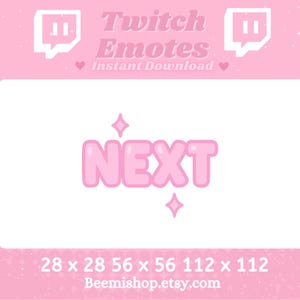 NEXT Twitch Emote – Pastel Pink Reaction Emote for Stream Overlays & Chat, Instant Download