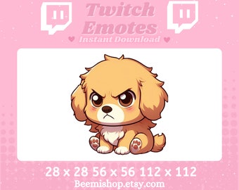 Golden Retriever Puppy Dog Mad Angry Cute Twitch Youtube Kawaii Adorable Twitch Discord Emote Stream Animal Pet