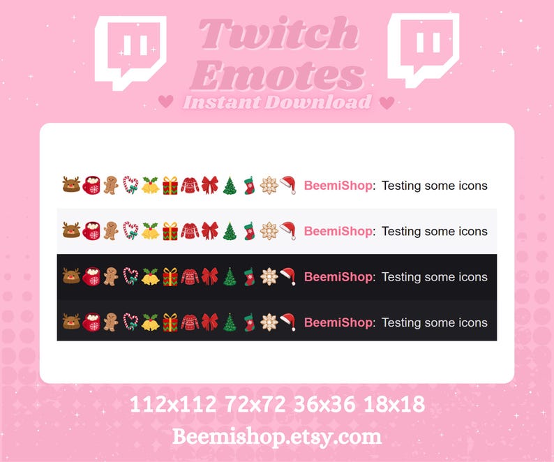 Christmas 12 Sub Badges Channel Points Pack Reindeer Hot Chocolate