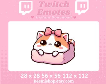 Marshmallow Cat Happy Twitch Discord Emote Cute Kawaii Adorable Discord Youtube Server Stream Animal Funny Meme Candy Treat