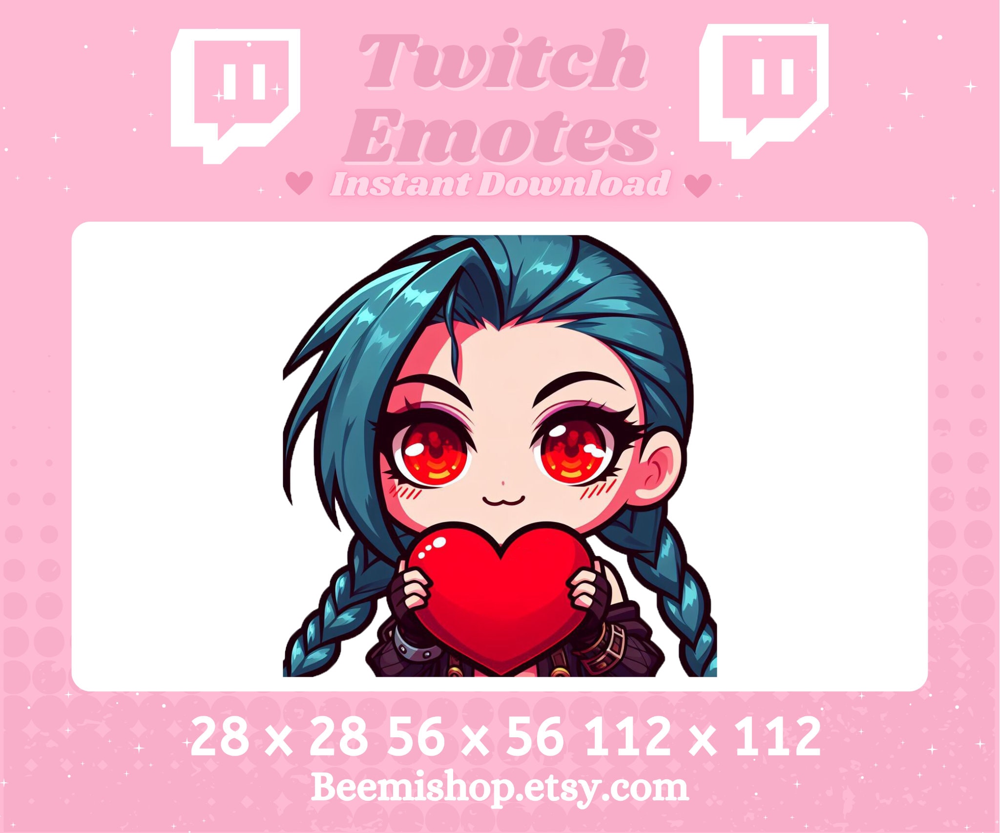 Twitch Discord Emote Jinx League Of Legends Video Game Cute Emotes Adorable Discord Crazy Girl Youtube Emoji Server LoL