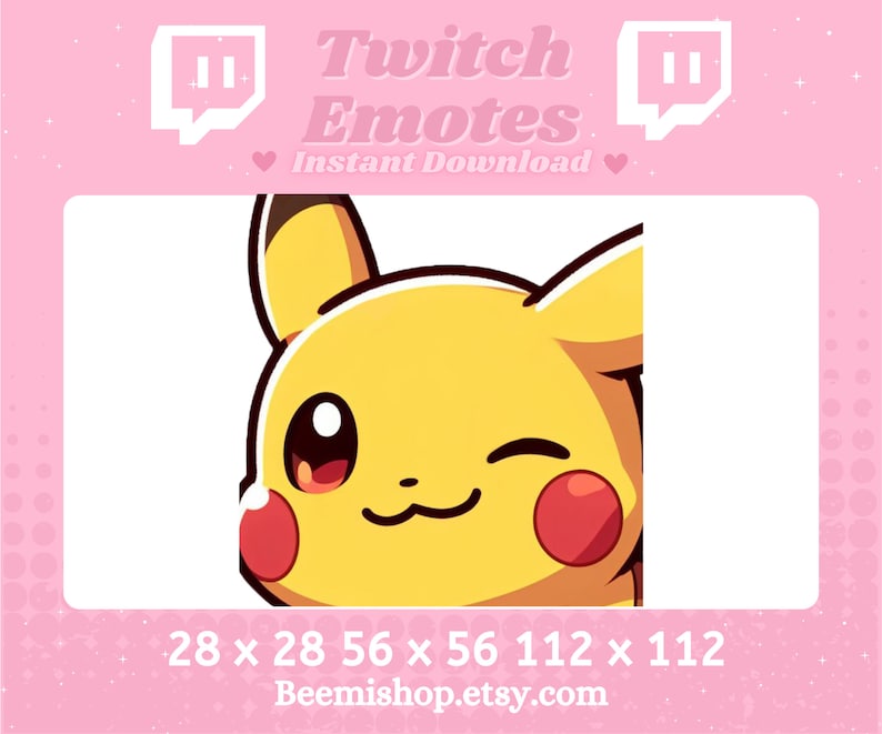 Twitch Discord Emote Cute Pokemon Emotes Pikachu Flirty Winking Winky ...