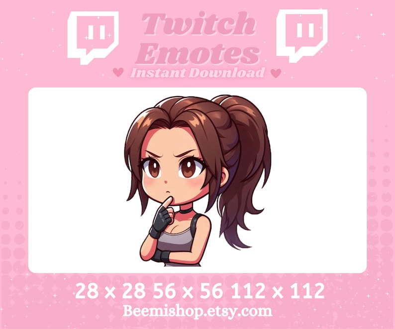 Lara Croft Tomb Raider Thinking Hmm Kawaii Cute Chibi Movie Video Games