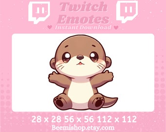 Gestos de Twitch/Discord Emote/Otter Emotes/HuglCozy/Cute/Twitch/Adorable/Discord/Youtube/Server/Kawaii/Animal/By BeemiShop