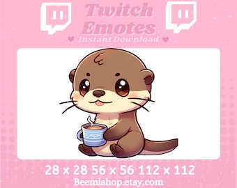 Emotes de Twitch/Emote de Discord/Emotes de nutria/CoffelCozy/Lindo/Twitch/Adorable/Discord/Youtube/Servidor/Kawaii/Por BeemiShop