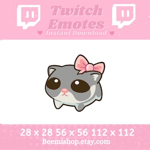 Kawaii Gray Hamster Twitch Emote – Cute Sad Hamster Violin Meme with Bow Emoji, Adorable Discord Sticker for Cozy Streams, Instant Download