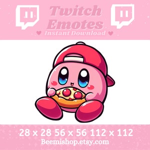 Twitch Discord Emote Niedliche Kirby Emotes Pizza essen Kawaii Adorable Youtube Sereer Stream Lustig
