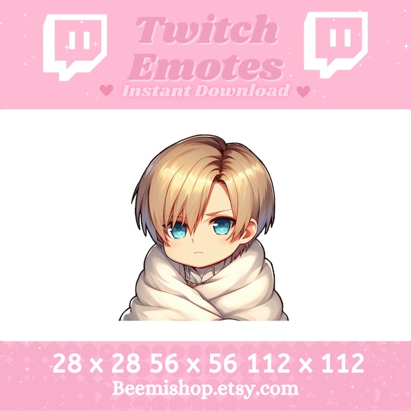 Twitch Discord Emote Cute Chibi Leon Kennedy Resident Evil Emotes Video Game Blanket Comfy Cozy Adorable Discord Youtube Server Stream