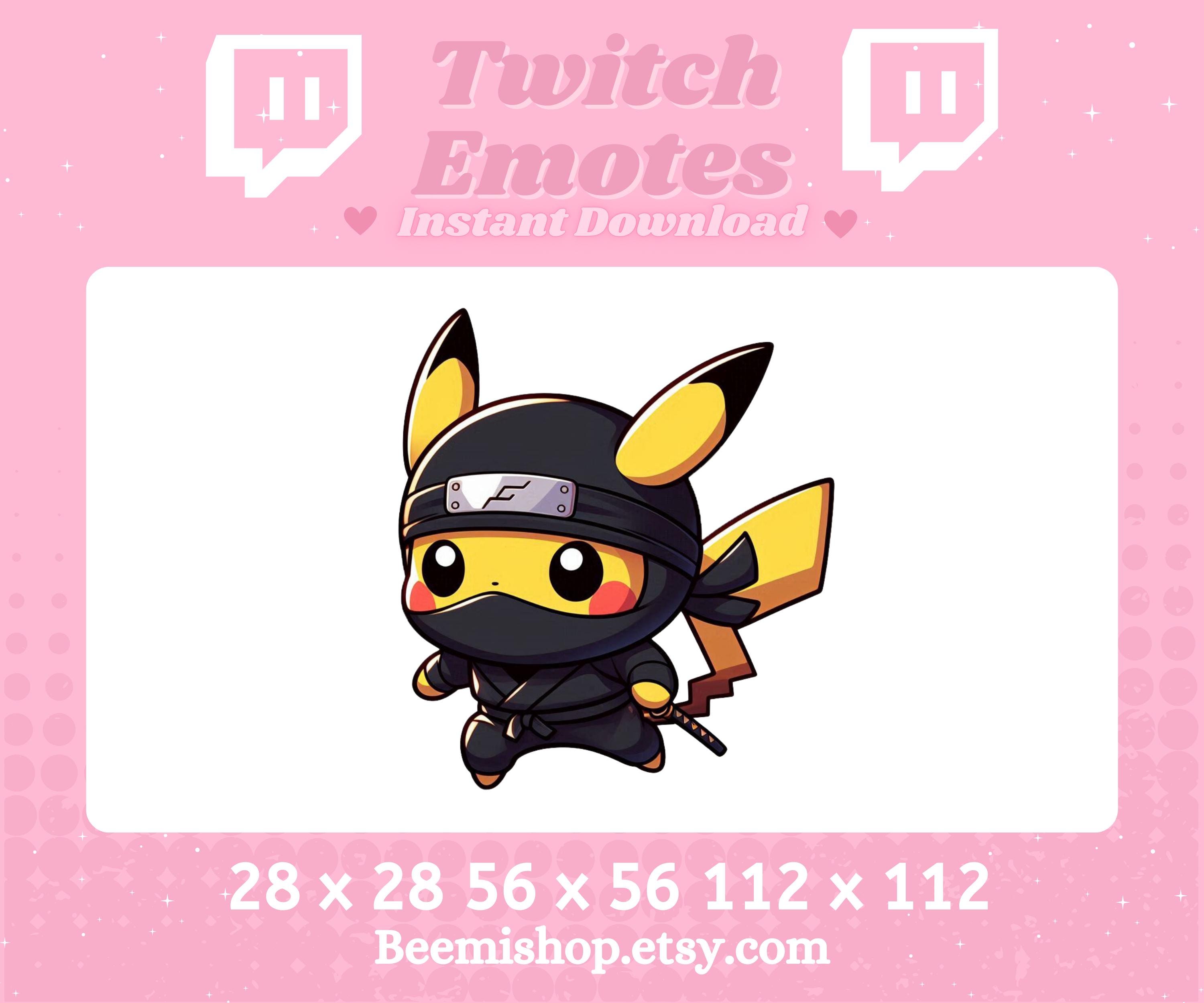 剣を持ったピカチュウ忍者 幸せそうなTwitch Discord絵文字 かわいい