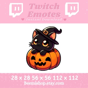 Twitch 絵文字 Discord 絵文字 黒猫絵文字 魔女 ハロウィン かぼちゃ 猫 潜む 幸せ 居心地が良い かわいい Twitch サーバー Youtube 動物ストリーム