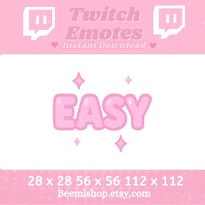 EASY Mode Twitch Discord Emote – Gamer Slang Emote in Cute Pink Text, Instant PNG Download
