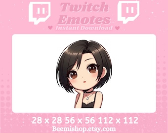Ada Wong Resident Evil Pensamiento confundido Cabeza inclinada Videojuegos Adorable Twitch Discord Emote Lindo Chibi Servidor de Youtube Kawaii Stream
