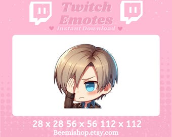 Leon Kennedy Resident Evil Facepalm Dissapointed Unhappy Video Game witch Discord Emote Youtube Server Stream  Cute Chibi