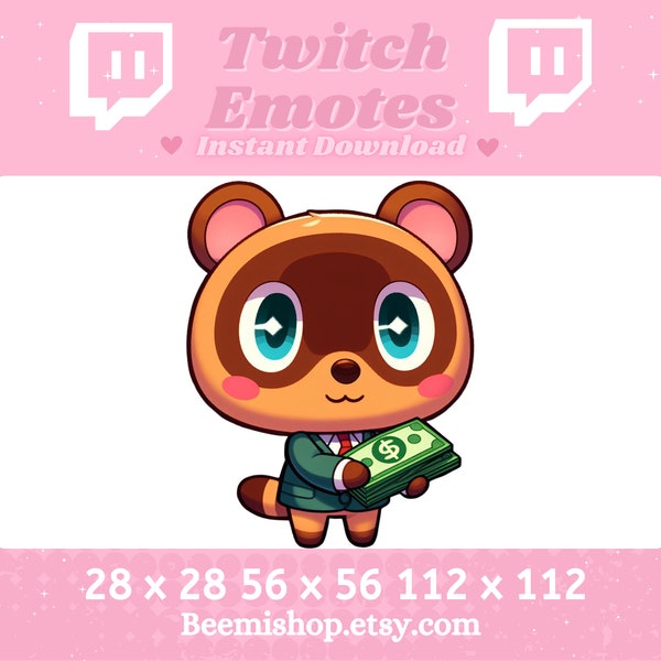 Twitch Discord Emote Cute Tom Nook Emotes Money Rich Kawaii Adorable Youtube Server Stream Funny