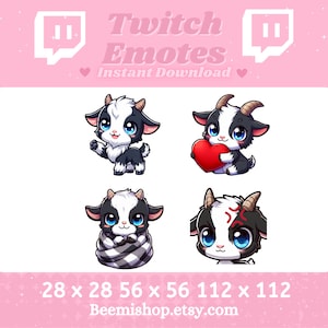 Twitch Discord Emote Cute Goat Emotes Pack Set Happy Love Mad Blanket Wave Youtube Kawaii Animal Adorable Emoji Youtube Server Stream