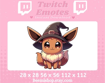 Twitch Emote|Discord|Witch|Eeevee|Hat|Spooky|Emote|Emotes|Cute| Twitch|Discord|Server|Adorable|Funny|Pokemons|Pokemon|Halloween|ByBeemiShop