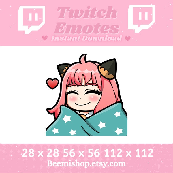 Twitch  Discord Emote Cute Chibi Anya Anime Emotes Blanket Comfy Cozy Youtube Server Kawaii  Stream Funny Adorable