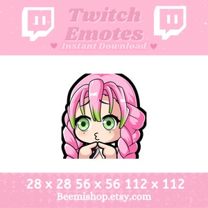Cute Chibi Mitsuri Shy UwU Please Pleading Demon Girl Anime Adorable Youtube Server Kawaii Manga Stream Funny Twitch Discord Emote Emotes