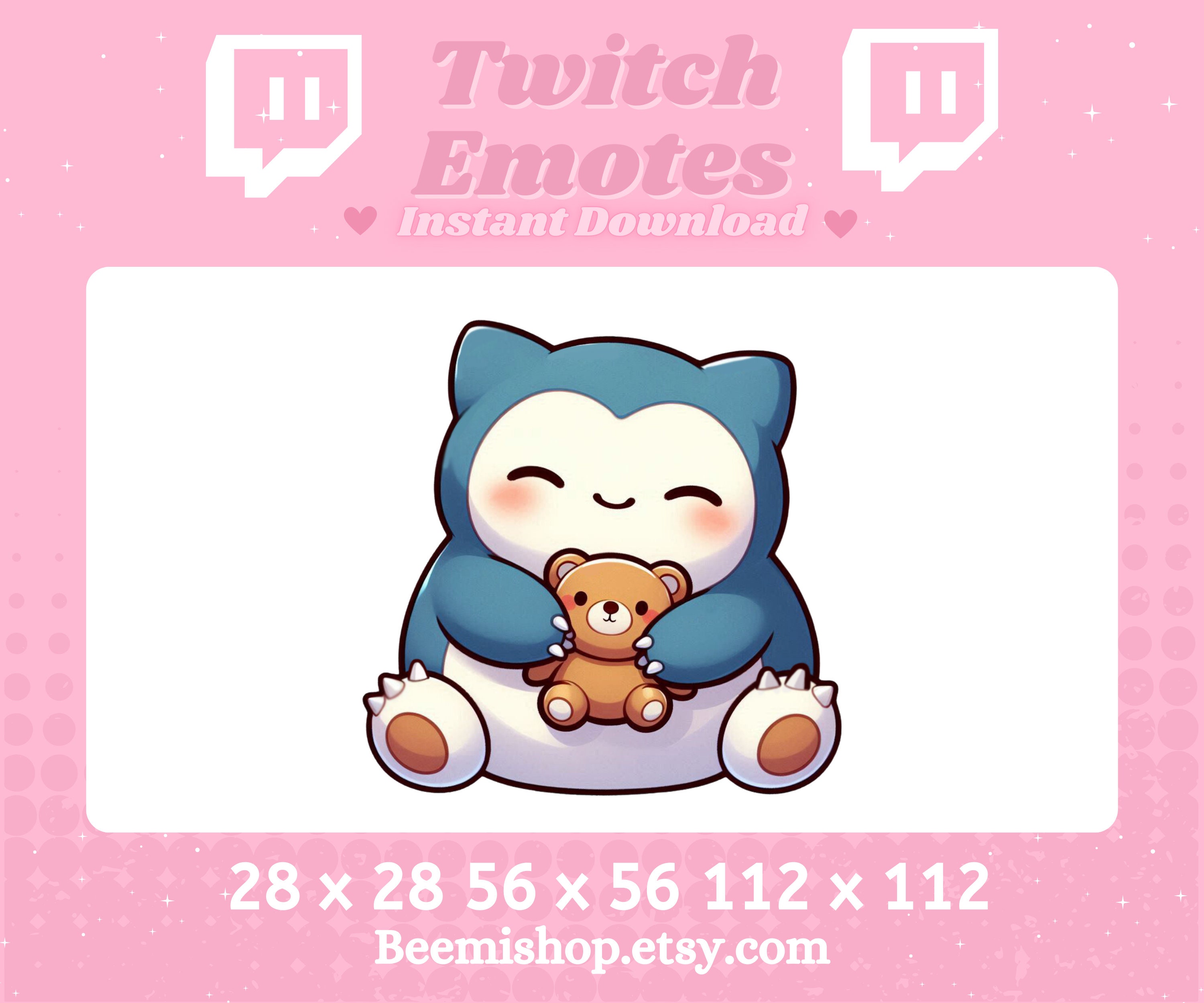 Pokemon Snorlax Hugging Brown Teddy Bear Cuddle Comfy Cozy Game Youtube Server Stream Emoji Kawaii Twitch Discord Emote Emotes