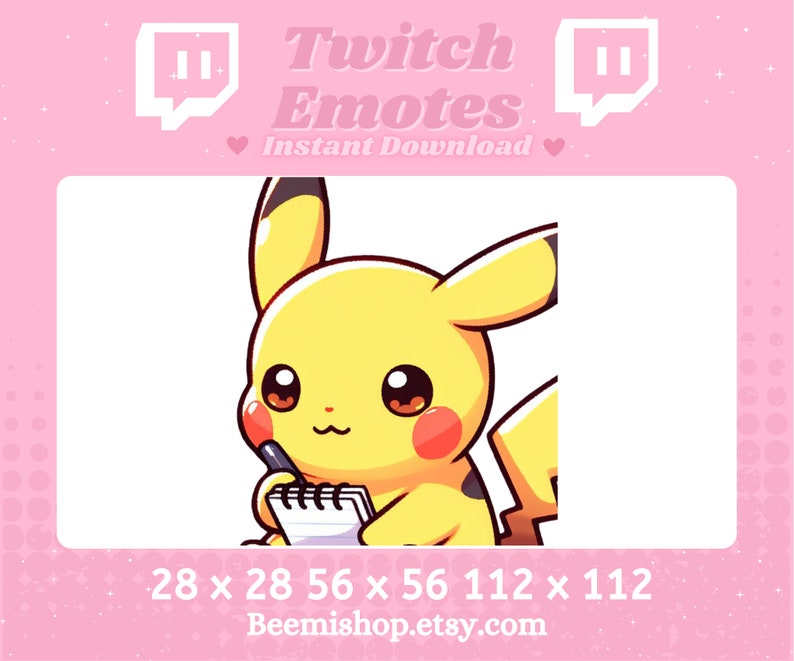 Twitch Emote Discord Emote Notes Pikachu Cute Twitch Game Discord ...