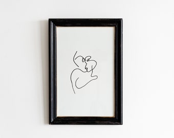 Couple Line Art, Kiss, Wall Decor, Couple Kiss, Romantic Wall Decor, Fast Delivery, Digital Art, Printable File