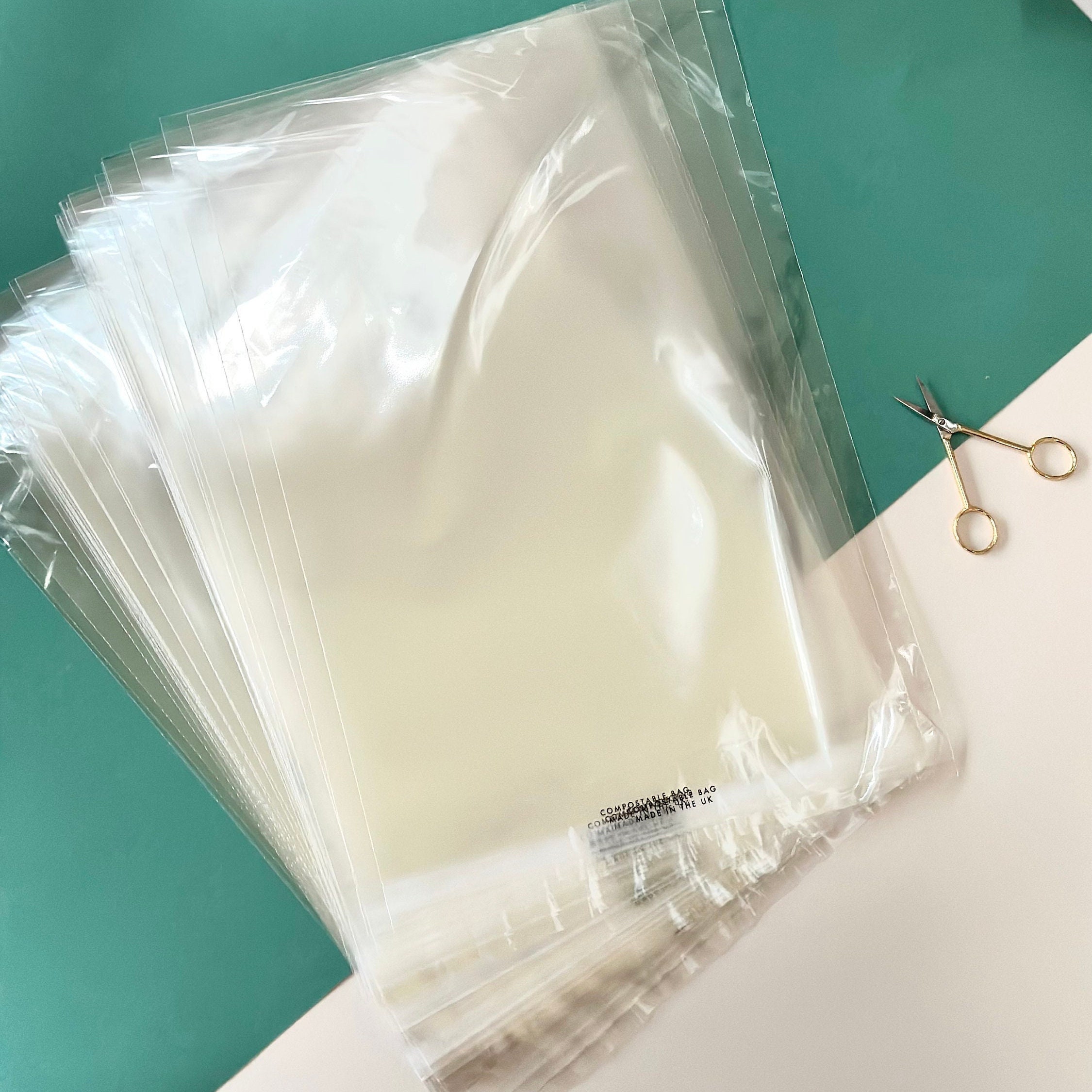 A3 Biodegradable / Compostable Cello Bags 305x420mm Ecofriendly