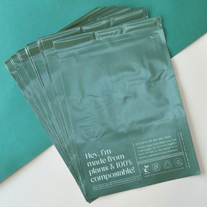 Eco-Friendly Compostable Mailing Bags | 'I'm Made from Plants' Certified Compostable Eco Postal Mailing Bags -  100% Cornstarch - 400x300mm