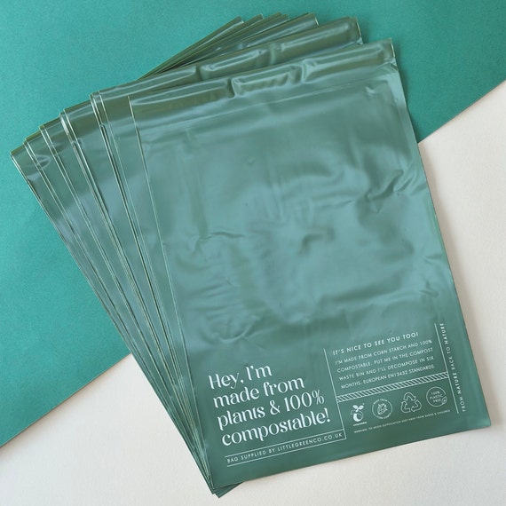 Eco friendly Compostable Mailing Bags 400x300mm im Made From Plants Certified 100 Cornstarch Perfect for Sustainable Shipping Etsy UK
