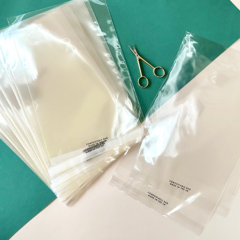 A3 Biodegradable / Compostable Cello Bags 305x420mm Ecofriendly