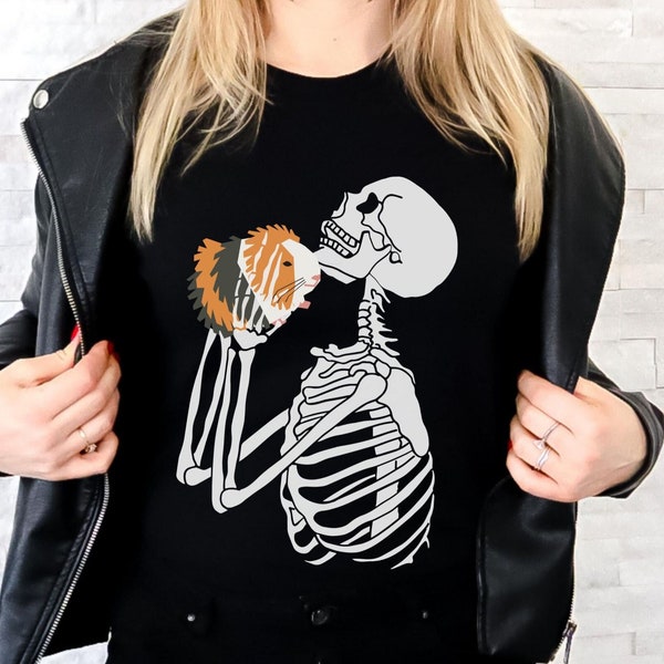 Guinea Pig & Skeleton Shirt, Guinea Pig Shirt, Skeleton Shirt, Cavy, Guinea Pigs, Skeleton Love, Guinea Pig Gift, Guinea Pig Tshirt