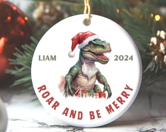 Dinosaur Ornament, Dinosaur Christmas Ornament, Personalized Ornament, Dinosaur Christmas, Dinosaur Gift, Dino Christmas Decor, Custom