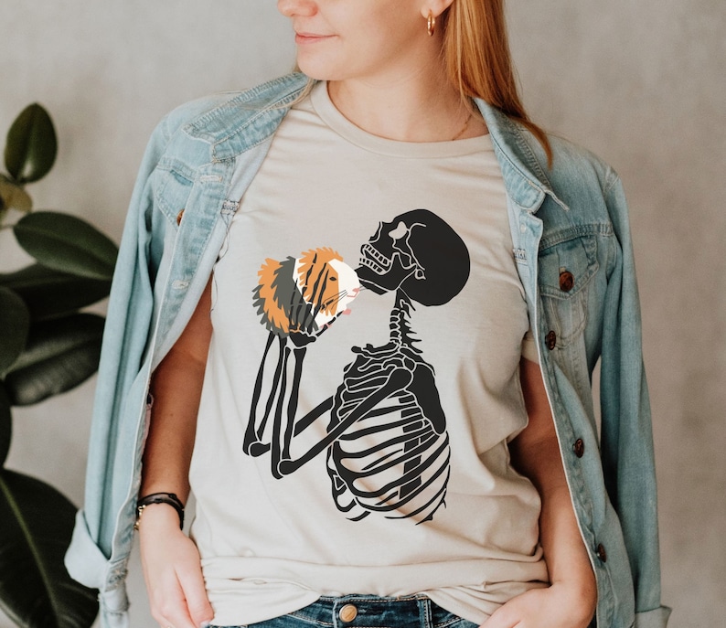 Guinea Pig & Skeleton Shirt, Guinea Pig Shirt, Skeleton Shirt, Cavy, Guinea Pigs, Skeleton Love, Guinea Pig Gift, Guinea Pig Tshirt image 4