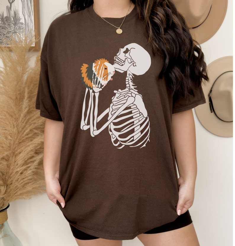 Guinea Pig & Skeleton Shirt, Guinea Pig Shirt, Skeleton Shirt, Cavy, Guinea Pigs, Skeleton Love, Guinea Pig Gift, Guinea Pig Tshirt image 3