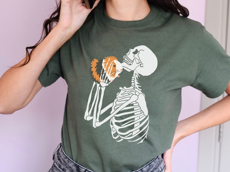 Guinea Pig & Skeleton Shirt, Guinea Pig Shirt, Skeleton Shirt, Cavy, Guinea Pigs, Skeleton Love, Guinea Pig Gift, Guinea Pig Tshirt image 7