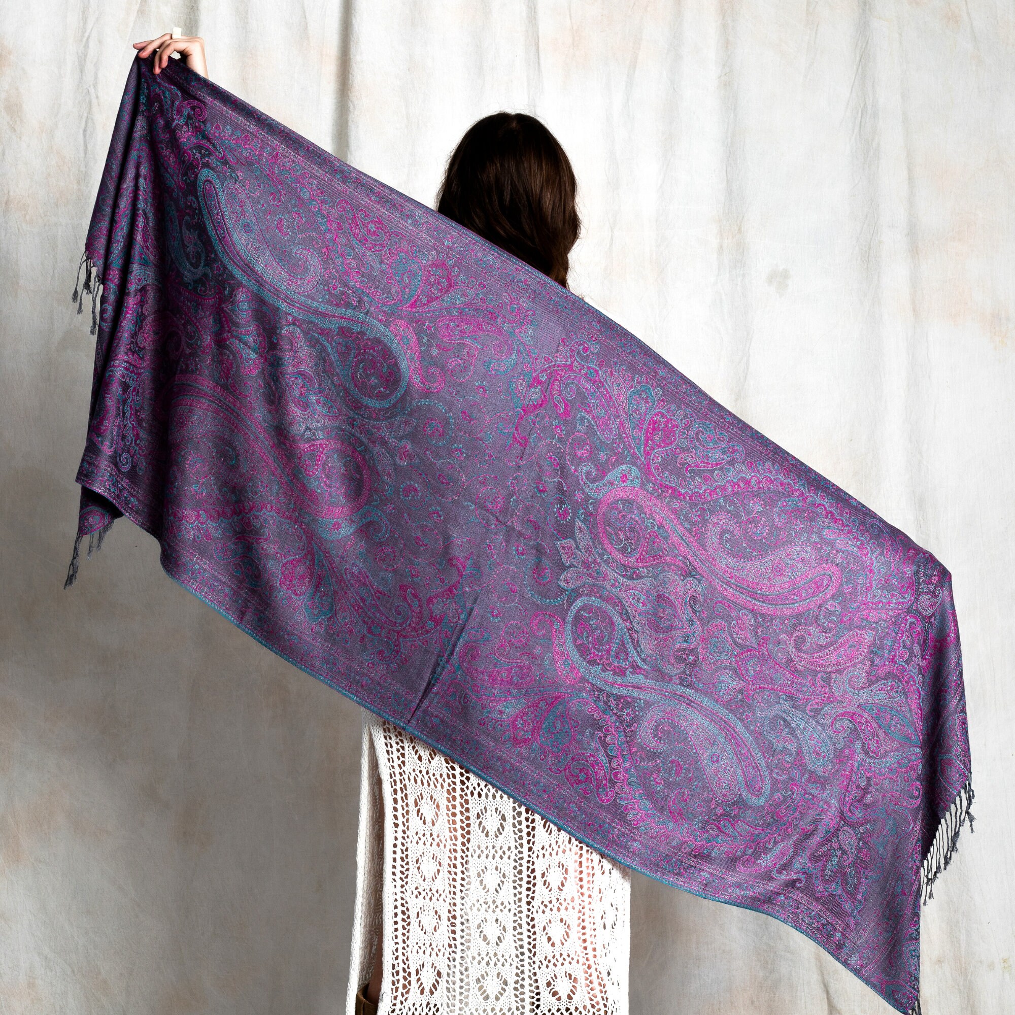 TUSHUSTY Pashmina Schal Für Frauen - Weich & Reversibel | 72 Zoll Mit Fransen