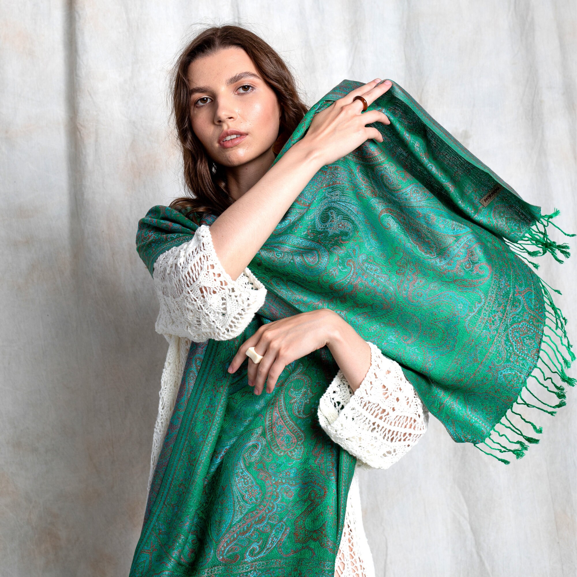 lime green pashmina shawl