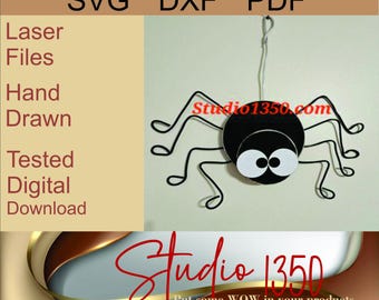 Cute Spider Welcome Sign – Halloween Laser Cut File SVG, DXF, PDF