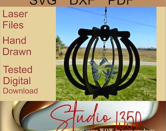 3D Fish Bowl Wind Spinner Cute Fun and original DXF SVG PDF Laser File