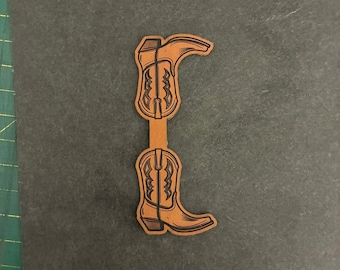 Cowboy Boot Keychain SVG PDF DXF | Leather Laser Cut File
