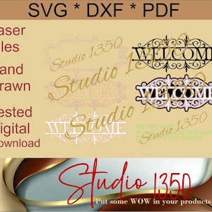 Welcome Sign for laser, Plasma CnC Vinyl Cutter - DxF - SvG - EpS - PdF - EpS